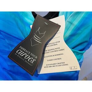 Embrace Your Curves by Miracle Brands Women's One Piece Swimsuit, Blue, Size 3X